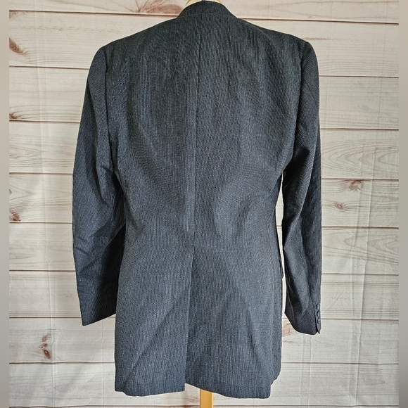 Vintage Oscar de la Renta Pinstripe Blazer in Dark Cobalt  Stripe Size 40 Reg - Picture 3 of 13